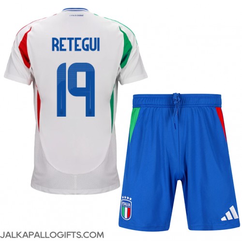 Italia Mateo Retegui #19 Vieras Peliasu Lasten EM-Kisat 2024 Lyhythihainen (+ Lyhyet housut)